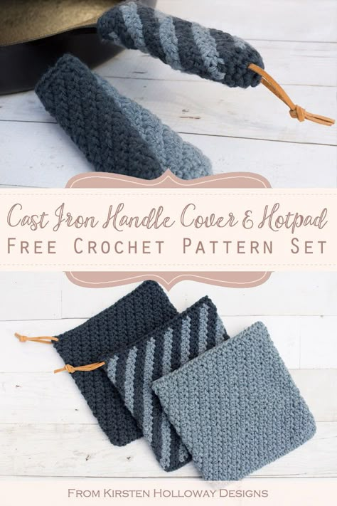 Crochet Pot Handle Cover, Cast Iron Crochet Handle Free Pattern, Crochet Pan Holder, Crochet Cast Iron Handle Cover, Cast Iron Skillet Handle Cover Pattern, Cast Iron Handle Cover Pattern, Simple Crochet Projects To Sell, Quick And Easy Crochet Projects To Sell, Crochet Pot Holders Free Pattern Easy