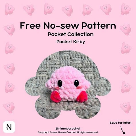 Chunky Yarn Amigurumi Free Pattern, Chunky Yarn Amigurumi, Kirby Crochet Pattern, Crochet Critters, Crochet Pocket, Yarn Creations, Crochet Plushies, Crochet Eyes, Amazing Crochet