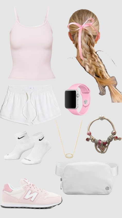 Basic Outfit! 🩷 #like #likeitup #likeitup4more #pink #lightpink #basic #newbalances #kendrascott Preppy Summer Outfits, Trendy Outfits For Teens, Swag Outfits For Girls, Fashion Aesthetics, Cute Outfits For School, Cute Preppy Outfits, Lulu Lemon, Stockholm Fashion, Swaggy Outfits