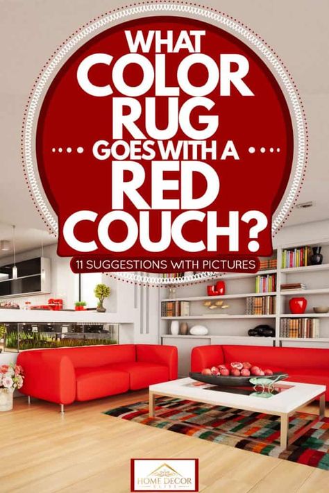 Rug With Red Couch, Rugs For Red Sofa, Rugs With Red Couch, Red Leather Couch Decor, Rug For Red Sofa, Red Sofa Decorating Color Schemes, Red Leather Couches Living Room Decor, Living Room Decor With Red Couch, Red Couches Living Room Decor