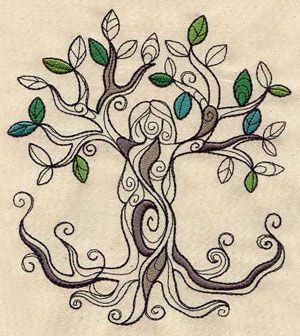 Tree Goddess design (UT4307) from UrbanThreads.com Tree Doodle, Muster Tattoos, Posca Art, Tree Of Life Tattoo, Urban Threads, Embroidered Canvas, Doodles Zentangles, Pattern Tattoo, Tree Tattoo