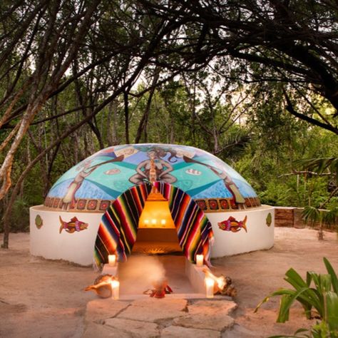 For an authentic Mayan cleansing ritual enjoy the Temazcal, a purification ceremony connected to the energy of the universe, the phases of the moon and the elements of life — air, fire, earth, and water. #puntamaroma #mexico #chablemaroma #chablehotels #temazcal #mayan #rivieramaya #cleansingritual #ritual #purification #energy #shaman #steam #aromaticsteam #volcanicstones #relax #tranquility #wellness #redefiningwellness #SimplySelectofficial #SimplySelectatitsbest #SimplySelectexperience Sweat Lodge, Wellness Resort, Meditation Retreat, Seaside Cottage, Spring Resort, Indigenous Community, Creative Living, Nature Trail, Walking In Nature