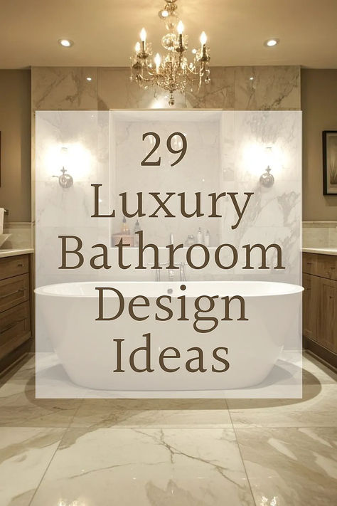 Looking for bathroom inspo? Check out these 29 stunning luxury bathroom ideas—perfect for adding elegance, style, and relaxation to your home. Bathtub Candle Decor, Romantic Bathrooms Ideas, Master Bath Wall Sconces, Beautiful Master Bathrooms Luxury, Spa Vanity Bathroom, White Bathroom With Gold Accents, Large Wet Room Bathroom, Master Bath Faucet Ideas, Separate Sinks In Master Bath