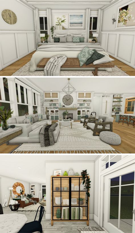 Modern Bloxburg House Living Room, Bloxburg Seating Area Ideas, Bloxburg Living Room Inspiration, Bloxburg Family Home Interior, Traditional Bloxburg House Ideas, Bloxburg House Inspo Living Room, Traditional House Living Room, Bloxburg Inspo Bedroom, 3x3 Bloxburg Office