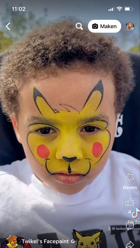 Pokemon Face Paint, Pikachu Face Paint, Pikachu Makeup, Pokemon Faces, Kids Face Paint, School Event, Face Painting Designs, Painting Designs, Facepaint