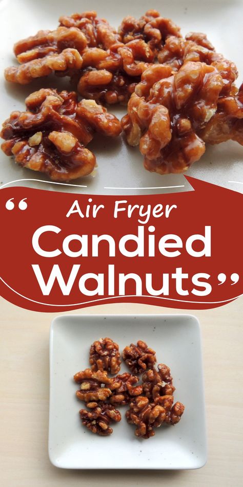 Air fryer candied walnuts are a yummy and healthy snack for the whole family. From kids to elders, everyone loves to eat these candied walnuts. Sugar Walnuts Recipe, Glazed Walnuts, Air Fryer Recipes Snacks, Air Fried Food, Walnut Recipes, Roasted Walnuts, Air Fryer Oven Recipes, Nut Recipes, Air Fryer Dinner Recipes