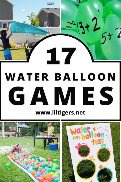 Water Baloon Games, Water Balloon Games For Kids, Water Party Games, Kids Water Party, Backyard Water Games, Relay Games For Kids, Balloon Games For Kids, Balloon Party Games, Fellowship Ideas