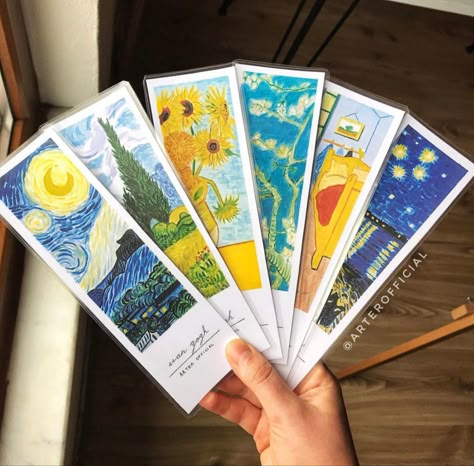 فنسنت فان جوخ, Handmade Bookmarks Diy, Penanda Buku, Creative Bookmarks, Bookmark Craft, Arte Van Gogh, Watercolor Bookmarks, Cute Bookmarks, Diy Bookmarks