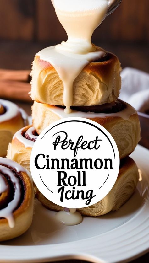 Find the perfect icing to complete your cinnamon rolls! Whether you’re into classic cream cheese or a simple vanilla glaze, these options will make every bite a delight. Learn how each icing enhances the flavor and texture of your rolls. Make your next batch of cinnamon rolls extra special with these tips! #CinnamonRolls #IcingPerfection #BakingIdeas #SweetTreats #HomemadeGoodness #DessertInspo #CinnamonRollIcing Best Icing For Cinnamon Rolls, Easy Icing For Cinnamon Rolls, Glaze Icing For Cinnamon Rolls, Vanilla Glaze For Cinnamon Rolls, Cinnamon Roll Glaze Recipe Easy, Sinful Cinnamon Rolls, Cream Cheese Glaze For Cinnamon Rolls, How To Make Icing For Cinnamon Rolls, Cinnamon Icing Recipe