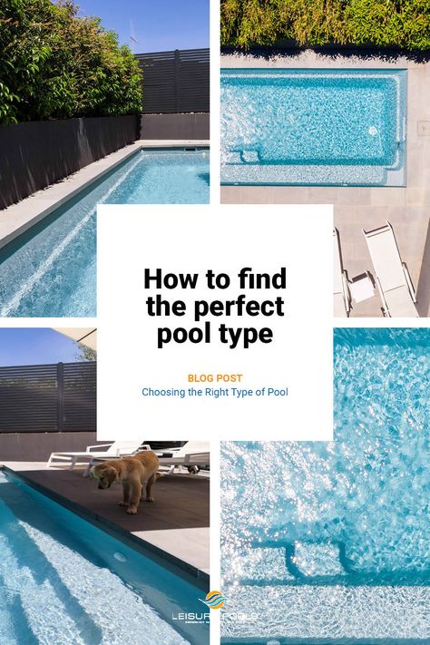 In this article we help you choose the right type of pool for your backyard #fibreglasspools #swimmingpools #fiberglasspools #swimmingpoolideas #poollandscaping #backyardpools #leisurepools #leisurepoolsau #leisurepoolsnz Pools Australia, Leisure Pools, Fiberglass Swimming Pools, Vinyl Liners, Gunite Pool, Concrete Pool, Fiberglass Pools, Mind Up, Swimming Pools Backyard