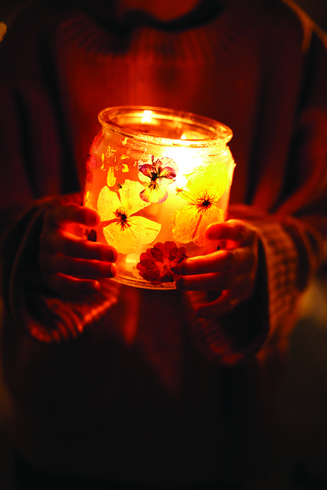 Flower Lantern, Be Prettier, Nature Craft, Pva Glue, Rose Leaves, White Glue, The Jar, A Moment In Time, Large Candles