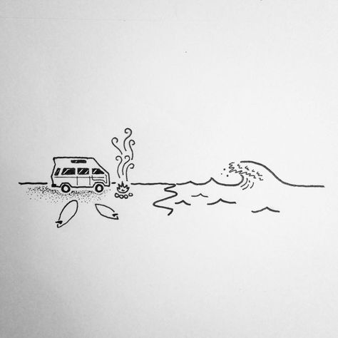 See this Instagram photo by @david_rollyn • 229 likes Easy Camping Drawings, Camping Drawings, The Beach Drawing, Camping Drawing, Beach Drawing, Doodle Design, Small Drawings, Easy Drawing, Cute Little Drawings