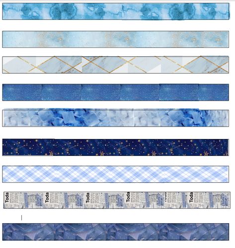 pls like Blue Washi Tape Printable, Printable Washi Tape Patterns, Washi Tape Printable Aesthetic, Blue Washi Tape Png, Blue Scrapbook Ideas, Scrapbook Assets, Paper Tape Design, Binder Stickers, Washi Tape Printable