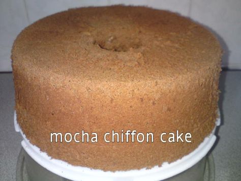 Mocha Chiffon Cake Recipe, Island Desserts, Mocha Chiffon Cake, Chiffon Recipe, Mocha Icing, Chiffon Cake Recipe, Chocolate Chiffon Cake, Choc Cake, Banana Split Dessert