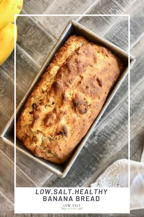 Heart Healthy Banana Bread Recipe, Low Sodium Banana Bread, Low Sodium Desserts, All Recipes Banana Bread, Greek Yogurt Blueberry Muffins, Low Sodium Bread, Blueberry Yogurt Muffins, Banana Spinach Smoothie, Kidney Diet Recipes