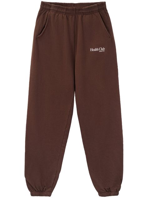 Brown Sweatpants, Designer Sweatpants, Sweatpants For Women, Health Club, Sporty And Rich, Chocolate Brown, Logo Print, Track Pants, Keep In Mind