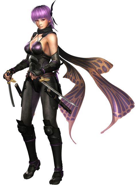 Ninja Gaiden 3 - Ayane, Nocturnal Butterfly (Sarah) Ayane Dead Or Alive, Ryu Hayabusa, Girl With Purple Hair, Dragon Blade, Ninja Gaiden, Final Fantasy X, Dead Or Alive, Warrior Princess, Video Game Art