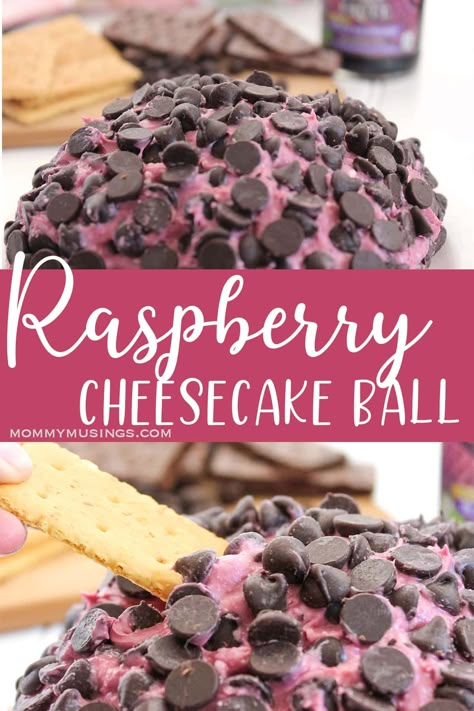 There’s something magical about the combination of raspberry and chocolate. The flavors of Raspberry Chocolate Chip Cheese Ball are awesome! Chocolate Cheese Ball, Chocolate Chip Cheese Ball, Cheese Ball Dip, Dessert Cheese Ball, Cheese Ball Recipes Easy, Cheesecake Balls, Raspberry Chocolate Chip, Cream Cheese Ball, Dessert Dip