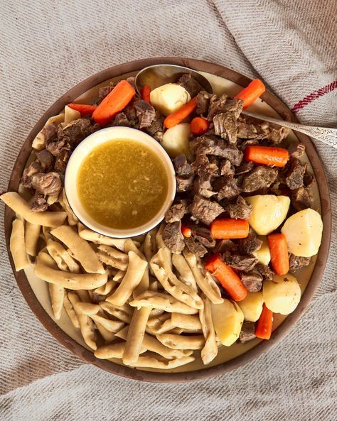 2023 Zhizhig galnash, beef and dumplings with pungent garlic sauce, is Chechnya’s national dish. Benjamin Kemper Beef Shank, Spanish Recipes, Weekend Cooking, National Dish, Pasta Dough, Beef Chuck, Scalloped Potatoes, Garlic Sauce, Baking Flour