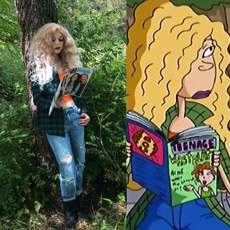 Wild Thornberrys Birthday Party Ideas, The Wild Thornberrys Debbie, Debbie Thornberry Costume, Curly Haired Halloween Costumes, Eliza Thornberry Costume, Wild Thornberrys Costume, 90s Costume Ideas Woman, Debbie Thornberry, Nature Grunge