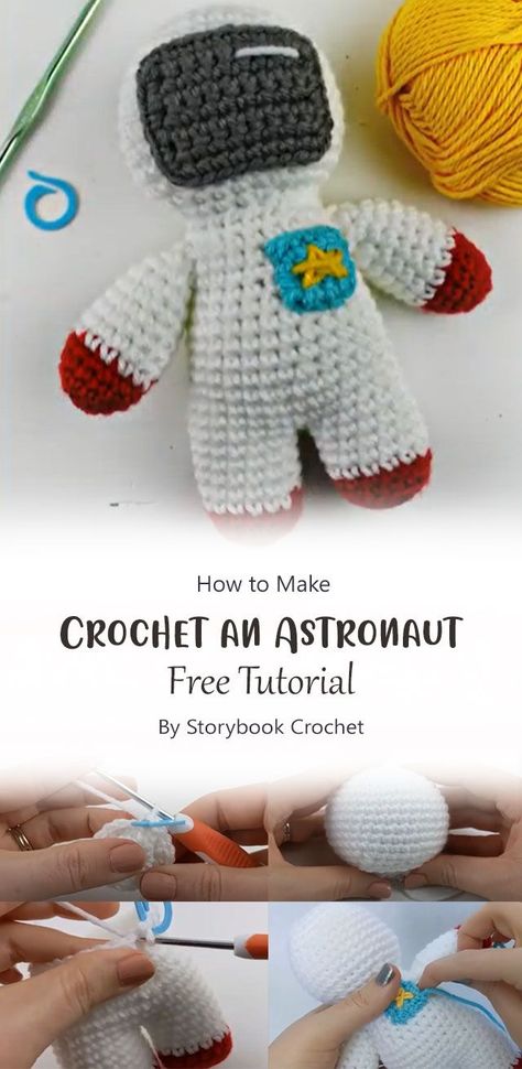 Crochet Outer Space Free Pattern, Crochet Space Free Pattern, Crochet Space Mobile, Amigurumi Astronaut Free Pattern, Crochet Spaceship Pattern Free, Rocket Crochet Pattern Free, Astronaut Crochet Pattern, Cool Crochet Ideas Free Pattern, Crochet Astronaut Pattern Free