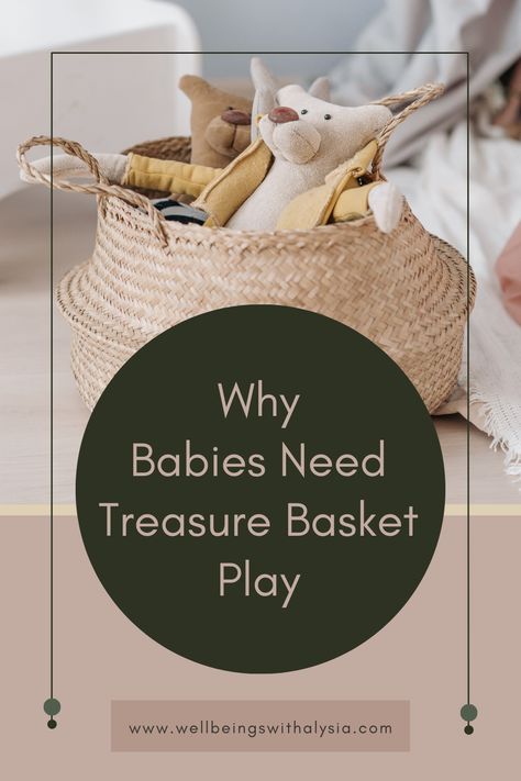 Explore the importance of treasure basket play for babies! Delve into sensory-rich experiences that stimulate curiosity and cognitive development. From exploring various textures to discovering new objects, treasure basket play ignites babies' senses and fosters early exploration. Unlock the transformative benefits of this simple yet powerful play activity in nurturing your baby's growth and development. Treasure Baskets For Babies, Sensory Basket, Infant Daycare, Baskets For Kids, Infant Sensory Activities, Treasure Basket, Heuristic Play, Infant Classroom, Creative Lesson Plans