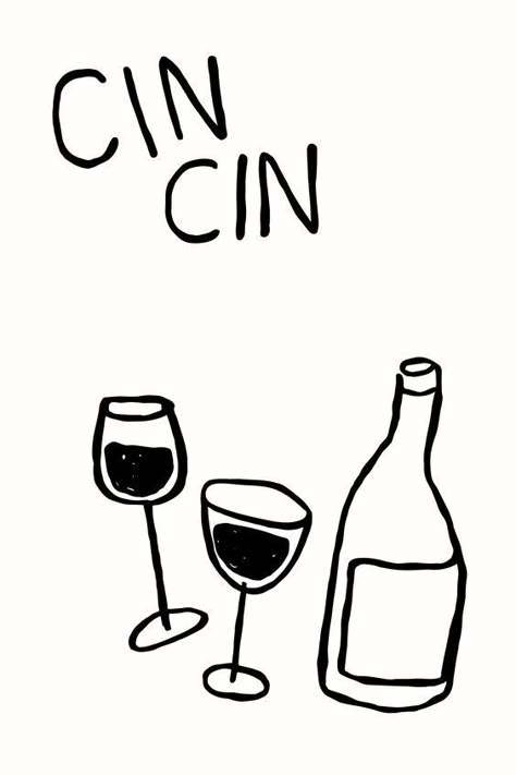 Cheers Illustration, Ink Aesthetic, Food Tattoos, Wine Logo, Bottle Drawing, Dec 7, Wine Label, Cherished Memories, Taste Buds