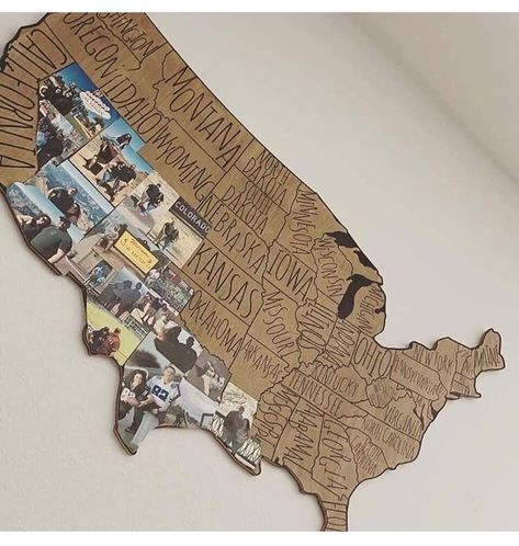 Take a picture in each state with your loved one and stick it to the map. LOVE this idea! Vacation Map, Travel Map Diy, Map Pictures, Picture Boards, Photo Maps, United States Map, Map Decor, Make Memories, Usa Map