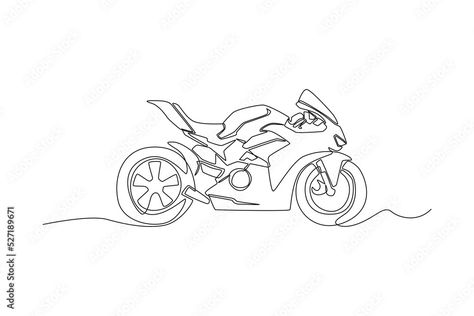 Sports Bike Tattoo, Small Motorcycle Tattoo Ideas, Motorcycle Outline Tattoo, Street Bike Tattoos, Tiny Motorcycle Tattoo, Fine Line Motorcycle Tattoo, Small Motorcycle Tattoo For Women, Bike Tattoo Motorcycles, Motorbike Tattoos