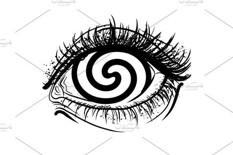 Realistic human eye with spiral #ad , #iris#hypnotic#graphic#vector Highlighter Eyes Drawing, Trippy Eye, Graphic Eyes, Black Drawing, Eye Illustration, Arte Grunge, Eyes Artwork, Geniale Tattoos, Eye Painting