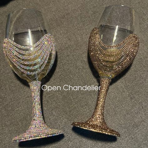 CUSTOM ELEGANT WINE GLASSES - Hand made  - Made to order  - NOT Dishwasher safe  - Heavy Duty  - BEST quality We can create something specifically for you or Loved ones! The perfect gift for any holiday, to family and friends!  you will be the best gift giver any lucky person can ask for! To request a specific Flag email us at CUSTOMIZEDELEGANCE1@GMAIL.COM  Please be specific on the secondary color and flags Diva Wine Glasses, Bedazzled Crafts, Diy Glitter Glasses, Rhinestone Wine Glasses, Glitter Wine Glasses Diy, Diy Rhinestone Crafts, Elegant Wine Glasses, Diy Glasses, Glitter Wine Glasses