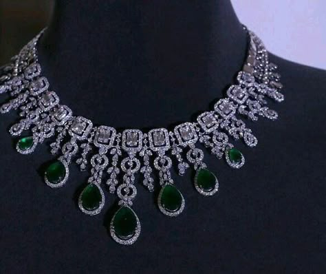 •𝓑 on Twitter: "diamond necklaces… " Diamond With Emerald Necklace, Tanishq Diamond Necklace, Diamond And Emerald Necklace, Diamond Necklace Elegant, Edgy Engagement Ring, Emerald Jewelry Necklace, Trendy Gold Necklace, Engagement Ring Non Traditional, Diamond Emerald Necklace