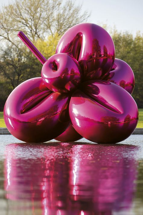 There are a rainbow of colour opportunities which can be achieved through the Physical Vapour Deposition (PVD) process. Jeff Koons Balloon Flower - Magenta The process of PVD coating During the process, first of all the stainless steel is cleaned to make sure that the coating will bond well. Jeff Koons Art, Jeff Koons, Balloon Sculptures, Flower Sculptures, Steel Sculpture, Balloon Flowers, Balloon Dog, Balloon Animals, Art Pop