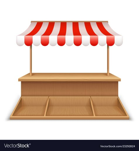 Empty Market Stall, Emoji Trend, Striped Awning, Market Illustration, Kotak Bento, Emoji Challenge, Counter Desk, Market Stands, Card Games For Kids