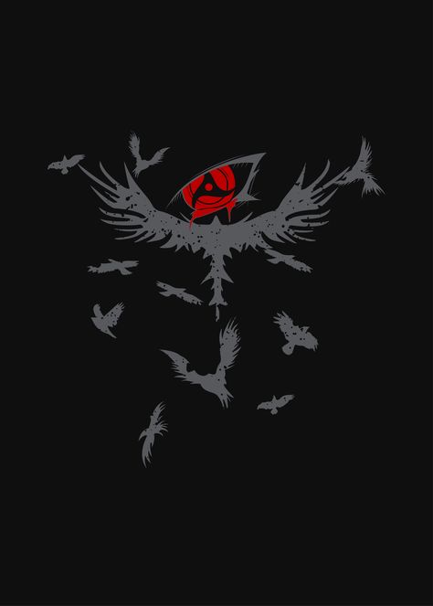 Itachi Crows Tattoo, Itachi Wallpaper Iphone, Itachi Design, Itachi Crow, Itachi Uchiha Sharingan, Itachi Uchiha Wallpapers, Itachi Sharingan, Itachi Wallpaper, Pokemon Tattoos