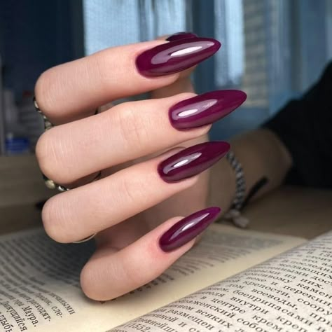 Dark Magenta Nails, Aubergine Nails, Mulberry Nails, Signature Nails, Color Uva, Magenta Nails, Dark Purple Nails, Kylie Nails, Plum Nails