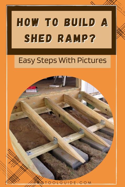 How to build a shed ramp? #protoolguide How To Make A Ramp For A Shed, Building Ramp For Shed, How To Build A Ramp For A Shed, Shed Ramps For Mower, How To Build A Shed Ramp, Shed Ramp Diy How To Build, Diy Shed Ramp, How To Build A Ramp, Shed Ramp Ideas