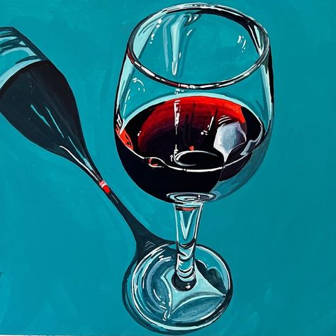 Kate Jarvik Birch on Instagram: “* SOLD * Daily Painting #155 Gouache on paper Paper size 8x8 Image size 7x7 $225 Just posted on Etsy. First come, first serve! Link in…” Wine Acrylic Painting, Painting Of Wine, Wine Still Life, Photo Envelope, Glass Of Red Wine, Personal Investigation, Inspo Art, Daily Painting, Paper Paper