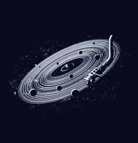 Space Music Tattoo, Dj Art Design, Turntable Tattoo, Songs Tattoo, Dj Illustration, Tattoo Music, Dj Art, Music Tattoo Designs, Music Illustration