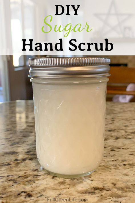 Hand Scrub Diy, Sugar Hand Scrub, Coconut Oil Sugar Scrub, Easy Sugar Scrub, Diy Sugar Scrub, Diy Sugar Scrub Recipe, Scrub Diy, Diy Coconut Oil, Body Scrub Recipe