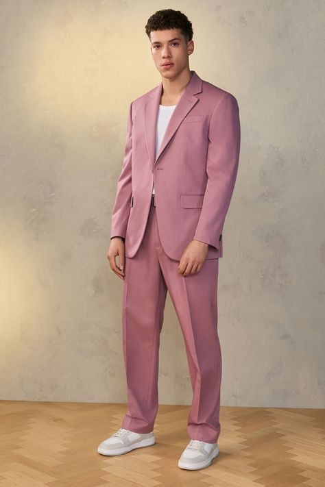 Buy Pink Relaxed Fit EDIT Slouchy Style Suit Jacket from the Next UK online shop Pink Suit Men, Suit Man, Blazer Pink, Slouchy Style, Pink Suit, Pink Men, Suit Trousers, Suit Style, Formal Shirts For Men