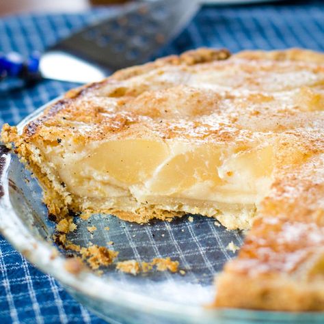 Custard Pear Pie - Cleverly Simple Pear Custard Pie Recipe, Pear Custard, Pear Recipes Easy, Pear Pie Recipe, Homemade Pie Recipes, Pear And Almond Cake, Fresh Peach Pie, Pie From Scratch, Peach Pie Recipes