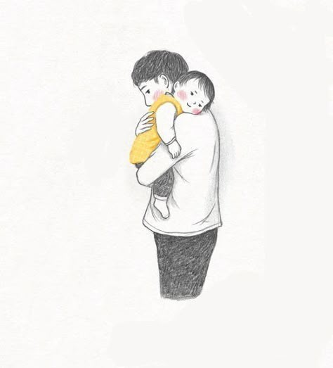 가족 일러스트, Mom Drawing, Drawing Baby, Father Daughter Photography, Father Art, Love Cartoon Couple, Cute Bunny Cartoon, Family Drawing, Baby Illustration