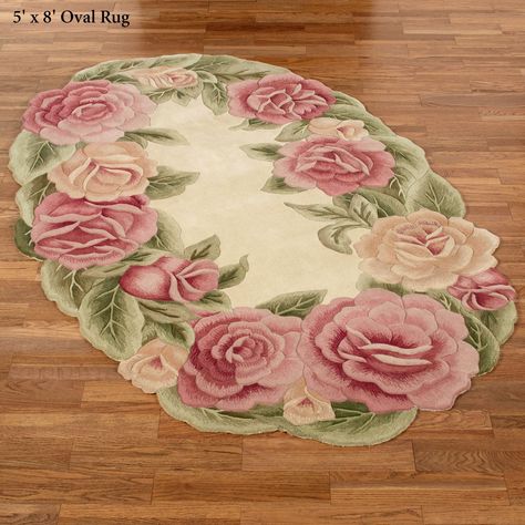 Rose Nouveau Oval Rug Muebles Shabby Chic, Shabby Chic Rug, Chic Dresser, Oval Area Rug, Rose Rug, Floral Upholstery, Shabby Chic Dresser, Romantic Cottage, Shabby Chic Bedroom