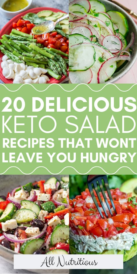 Keto Side Salads, Zero Carb Salads, Best Keto Salads, No Carb Salad Recipes, Keto Lettuce Salads, Healthy Keto Salads, Best Keto Salads Recipes, Keto Breakfast Salad, Keto Kale Salad