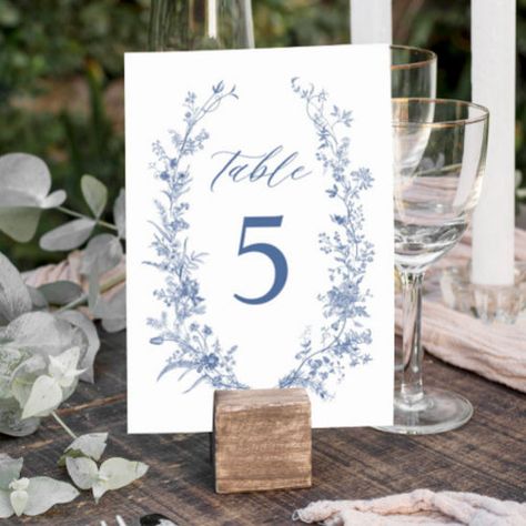 $1.35 | Chinoiserie Classic Blue Floral Wedding - guest table, seating chart cards, table assignment card, elegant, classic wedding table number, blue floral, monogram, victorian, dusty blue table number, chinoiserie Floral Wedding Table, Wedding Guest Table, Blue Floral Wedding, Table Assignments, Wedding Table Number Cards, Card Table Wedding, Country Wedding Invitations, Wedding Table Number, Table Number Cards