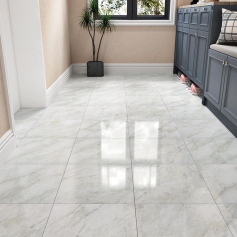 PRICES MAY VARY. 🌤️Ⅰ. 【Durable and Long-lasting】 Our peel and stick floor tiles are made from high-quality vinyl materials that are water-resistant and wear-resistant, ensuring their durability and longevity. These shiny gray marble floor tile stickers can withstand heavy foot traffic and daily wear and tear, making them a reliable choice for long-term use. Each piece is 12x12 inches, 18PCS can cover about 18 square feet. The thickness of each marble white tile is about 0.04 inch. 🌤️Ⅱ. 【Easy t Gray Marble Floor, Stick On Floor Tiles, Marble Vinyl Flooring, Grey Marble Floor, Peel And Stick Floor Tiles, White Vinyl Flooring, Temporary Flooring, Floor Tile Stickers, Stick Floor Tiles