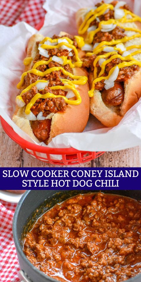 Chili Dogs Crockpot, Crockpot Chili Dogs, Hot Dog Chili Recipe Crockpot, Slow Cooker Coney Sauce, Coney Dog Sauce Crock Pot, Crockpot Chili Dogs Recipe, Hot Dog Chili Recipe Easy, Chili For Hot Dogs Recipes Easy, Chili Dogs Recipe