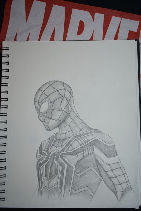 Marvel Drawings Iron Man, Spiderman Drawings Pencil, Easy Avengers Drawings, Spiderman Drawing Sketches Pencil, Avengers Drawing Ideas, Iron Man Sketch Easy, Simple Marvel Drawings Easy, Spiderman Pencil Sketch, Drawings Of Basketball