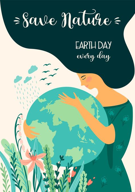 Download the Save Nature. Earth Day. Vector template, design element 534577 royalty-free Vector from Vecteezy for your project and explore over a million other vectors, icons and clipart graphics! Environment Drawing Ideas, Poster Drawing Ideas, Earth Day Drawing, Environmental Posters, Earth Day Posters, Planet Drawing, Earth Drawings, Earth Poster, World Earth Day